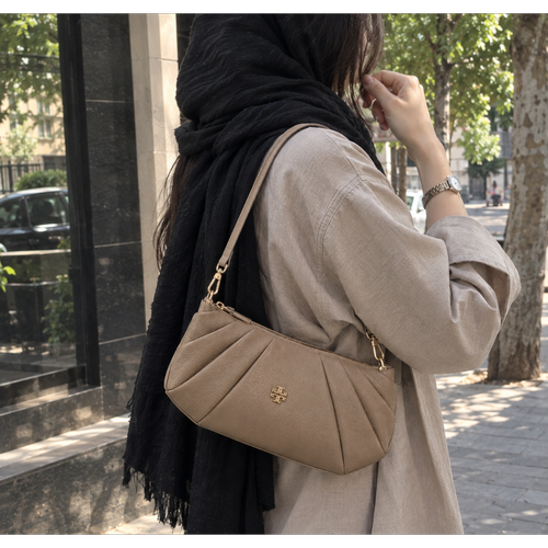 کیف زنانه دوشی مدل مجلسی زنجیر دار تک زیپ نسکافهای