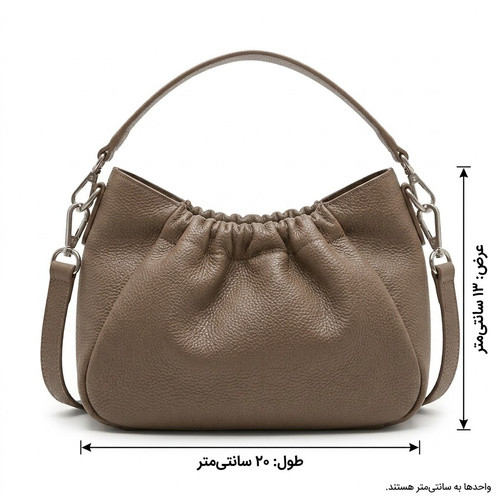 کیف زنانه دوشی مدل تک زیپ چرم بند دار